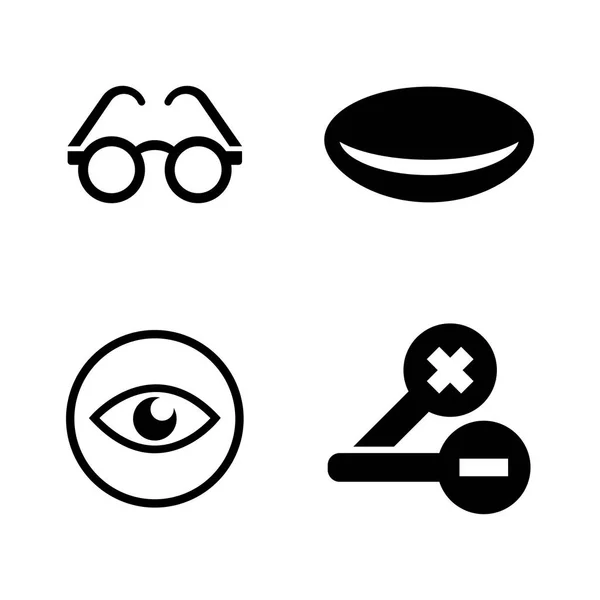 Optometría. Iconos de vectores relacionados simples — Archivo Imágenes Vectoriales