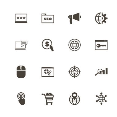 SEO - düz vektör simgeler