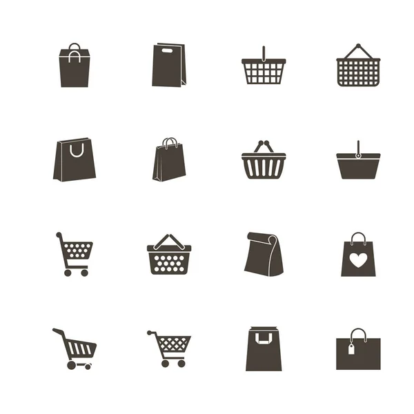 Shopping Bags - platte Vector Icons — Stockvector