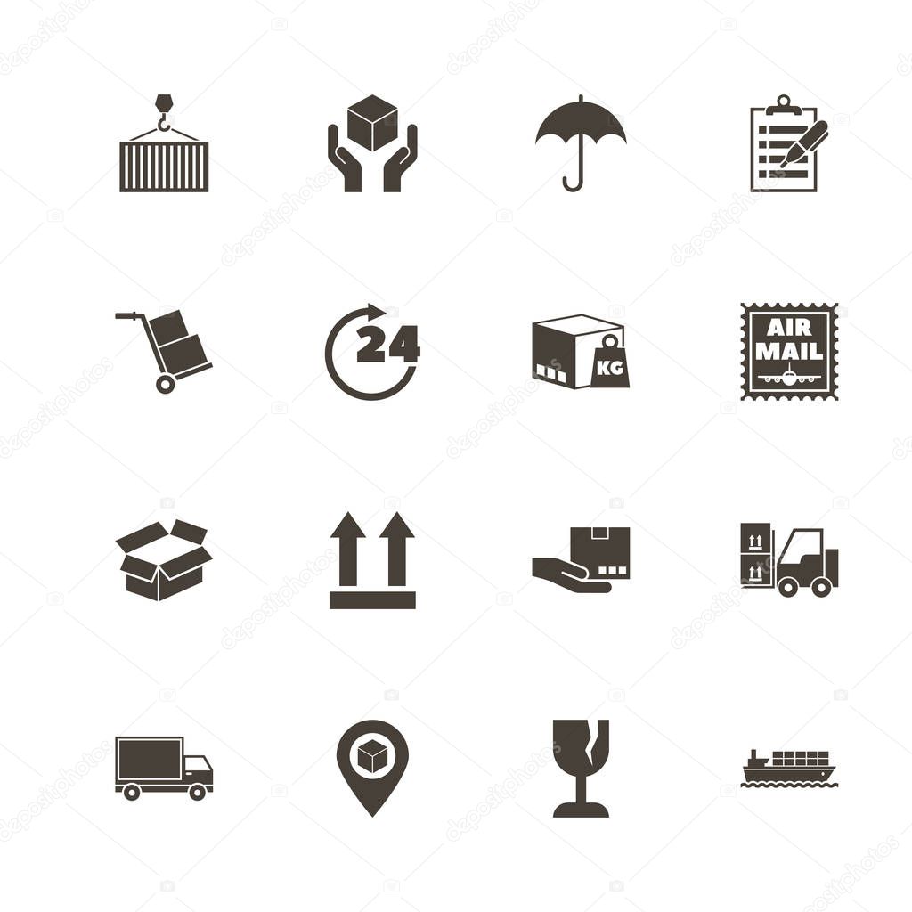 Logistics - Flat Vector Icons