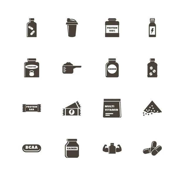 Sport Supplements - Flat Vector Icons — Stock Vector