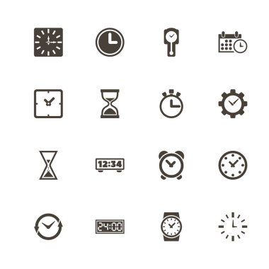 Zaman - düz vektör simgeler