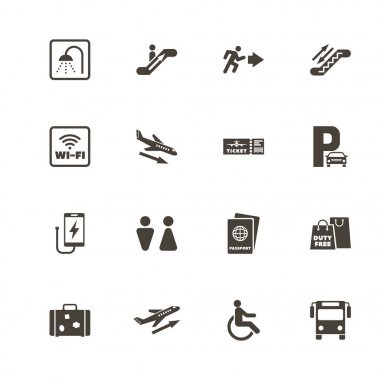 Havaalanı - düz vektör simgeler