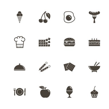 Gıda - düz vektör simgeler