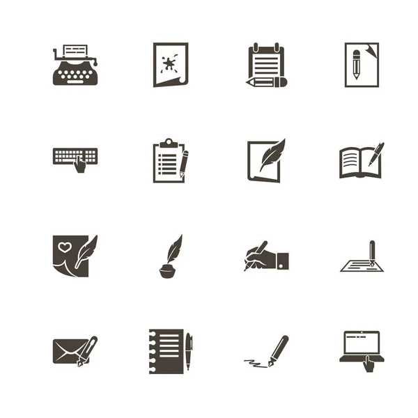 Escritura - Iconos de vectores planos — Vector de stock