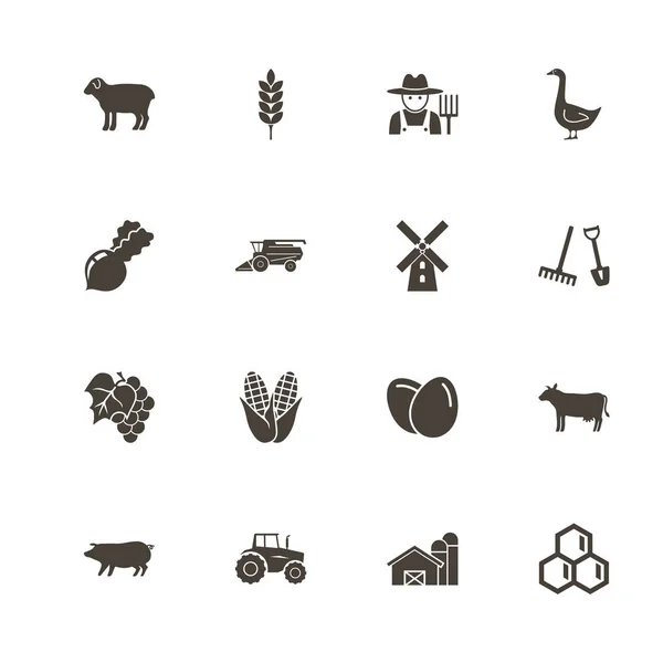 Agricultura - Iconos de vectores planos — Archivo Imágenes Vectoriales