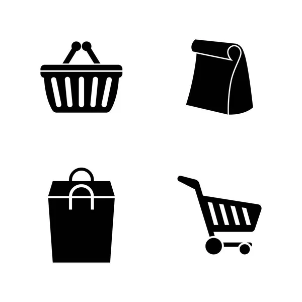 Supermarkt tas. Eenvoudige verwante Vector Icons — Stockvector