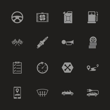 Otomobil - düz vektör simgeler