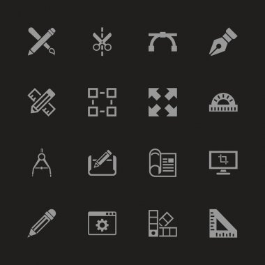 Blueprint - düz vektör simgeler