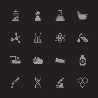 Kimyasal - düz vektör simgeler