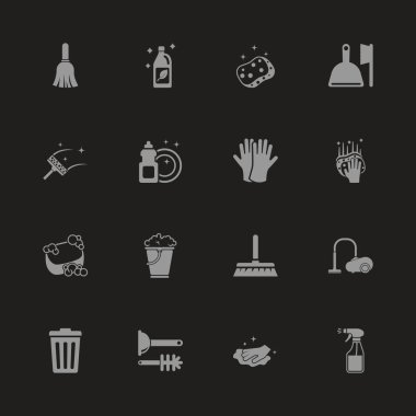 Temizlik - düz vektör simgeler