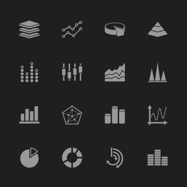 Diyagram grafikler - düz vektör simgeler