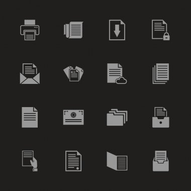 Belgeler - düz vektör simgeler