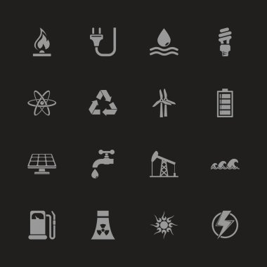 Enerji - düz vektör simgeler