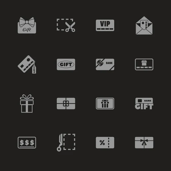 Tarjetas de regalo - iconos de vectores planos — Vector de stock