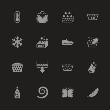 Yıkama - düz vektör simgeler