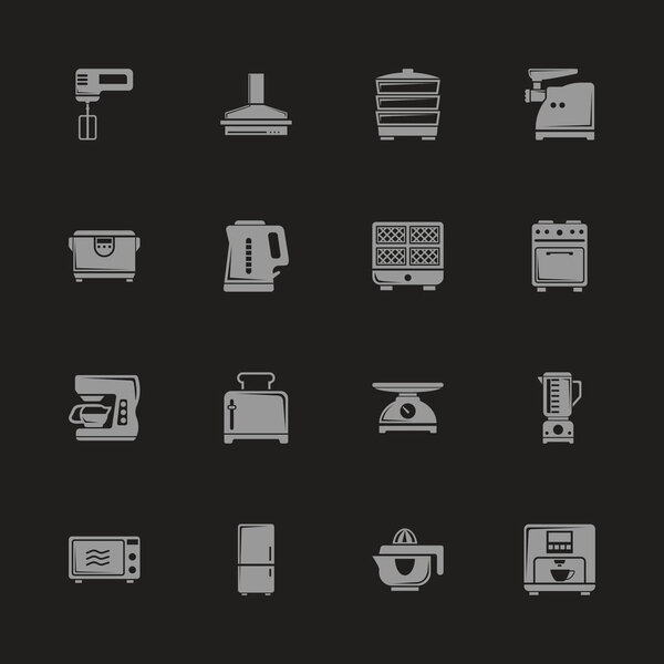 Кухня - Плоские векторные иконы
