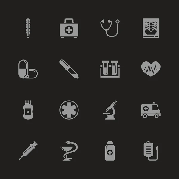 Medical, Inc.-platte Vector Icons — Stockvector