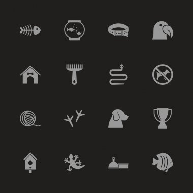 Evcil hayvan - düz vektör simgeler