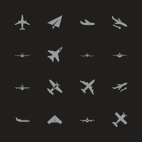 Samoloty - płaskie wektorowe ikony — Wektor stockowy