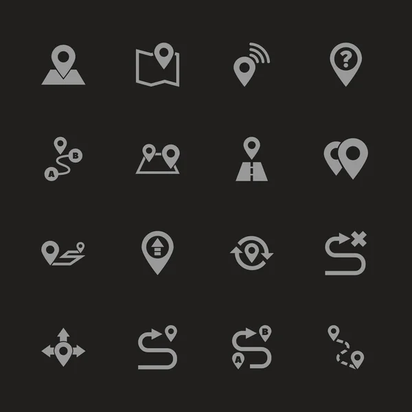 Ruta - Iconos de vectores planos — Archivo Imágenes Vectoriales