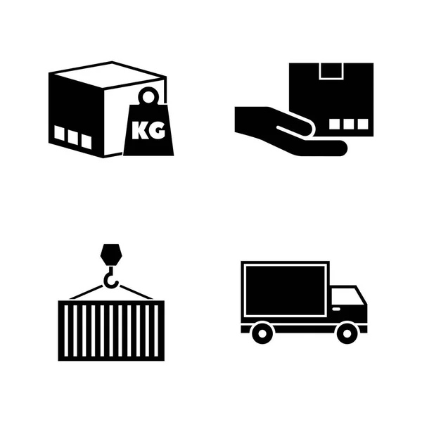 Εμπορική Logistics. Απλές προτάσεις ανυσματικά εικονίδια — Διανυσματικό Αρχείο