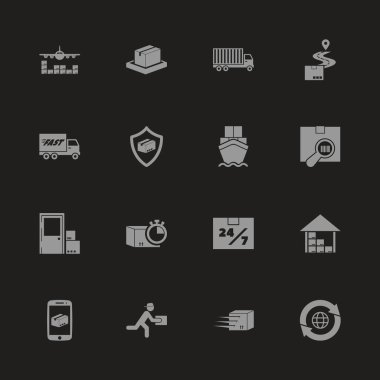 Düz vektör simgeleri dağıtım - nakliye