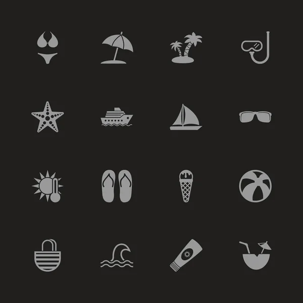 Viajes por mar - Iconos de vectores planos — Vector de stock