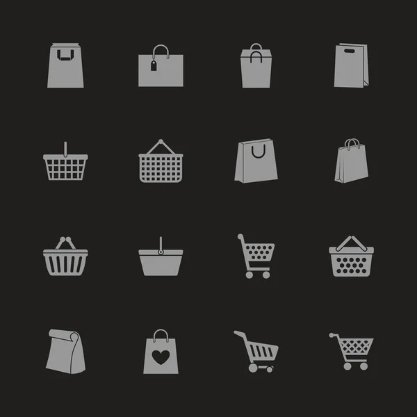 Shopping Bags - platte Vector Icons — Stockvector