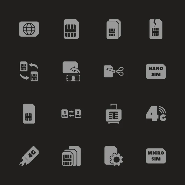 SIM-kaarten - platte Vector Icons — Stockvector