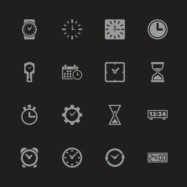 Tiempo - Iconos de vectores planos — Vector de stock