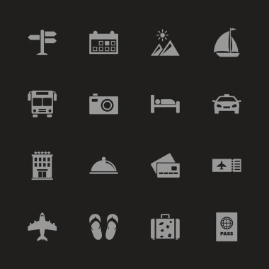 Seyahat - düz vektör simgeler