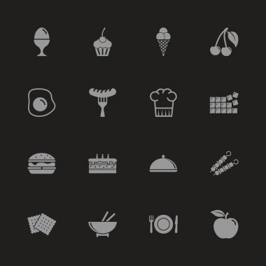 Gıda - düz vektör simgeler