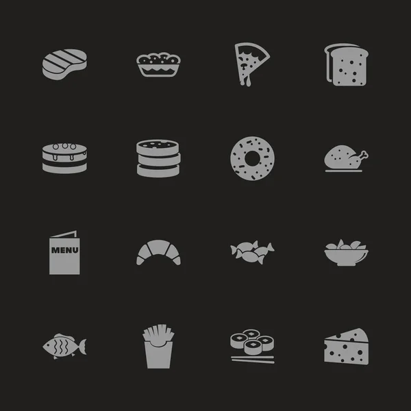 Alimentos - Iconos de vectores planos — Archivo Imágenes Vectoriales
