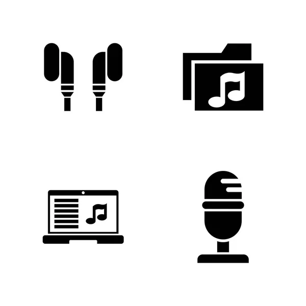 Grabación de sonido. Iconos de vectores relacionados simples — Vector de stock