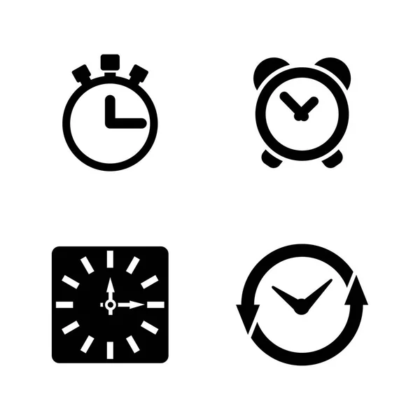 Horloge du temps. Icônes vectorielles connexes simples — Image vectorielle