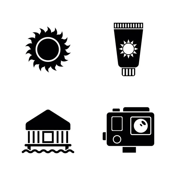 Vacaciones. Iconos de vectores relacionados simples — Vector de stock