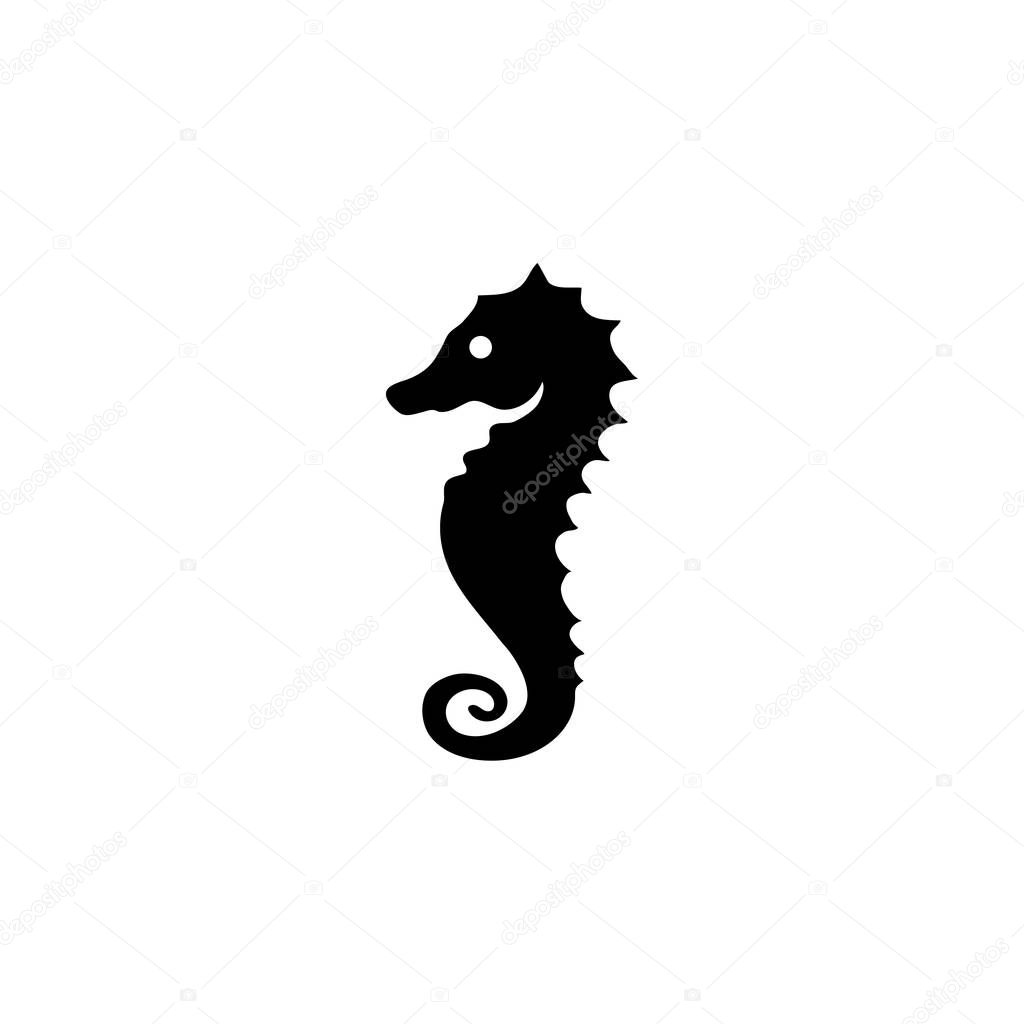 Sea Horse vector icon. Simple flat symbol on white background
