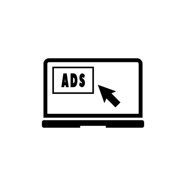 Tekst op het scherm van de laptop advertenties — Stockvector