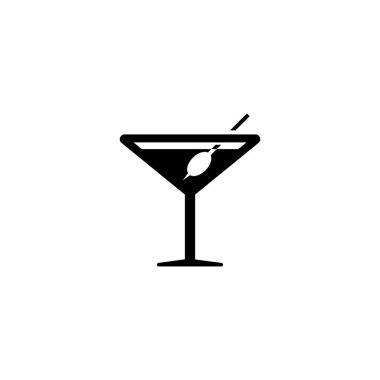 Martini düz simgesi.