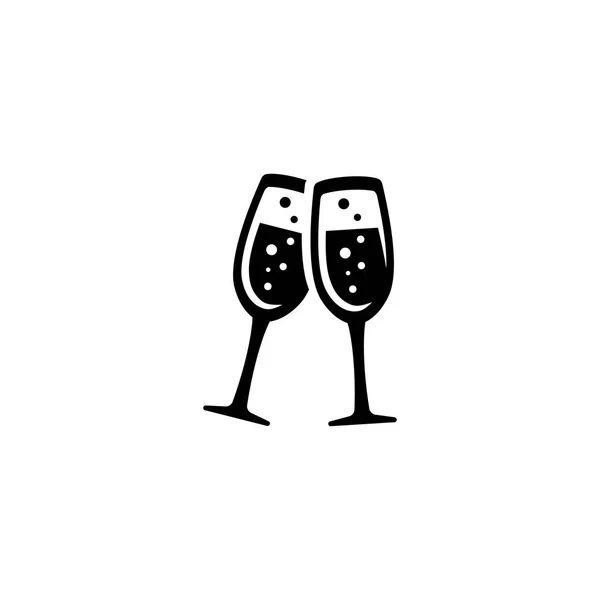Icono copas de vino . — Vector de stock