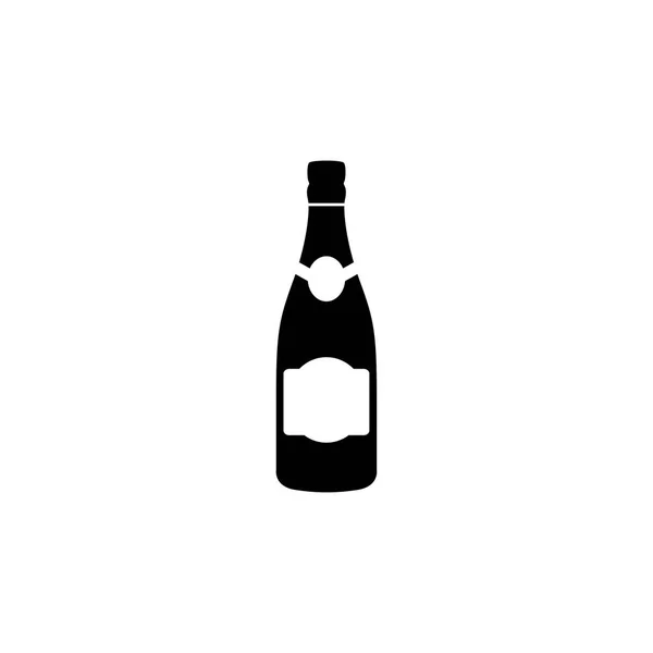 El icono del vino. Símbolo de botella. Ilustración vectorial plana — Vector de stock