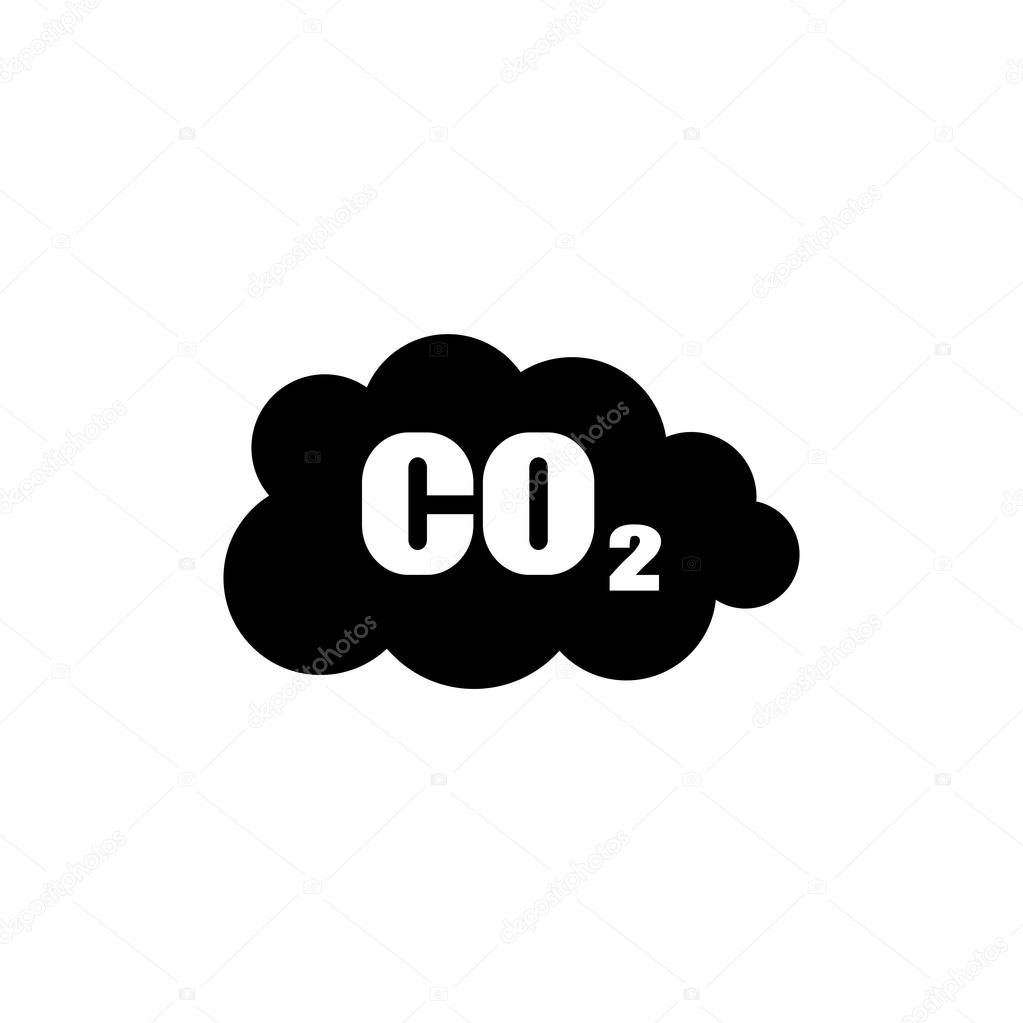 co2 emissions icon cloud vector flat
