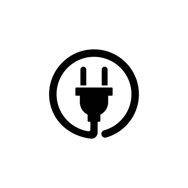 电插头平面矢量图标 — 图库矢量图片