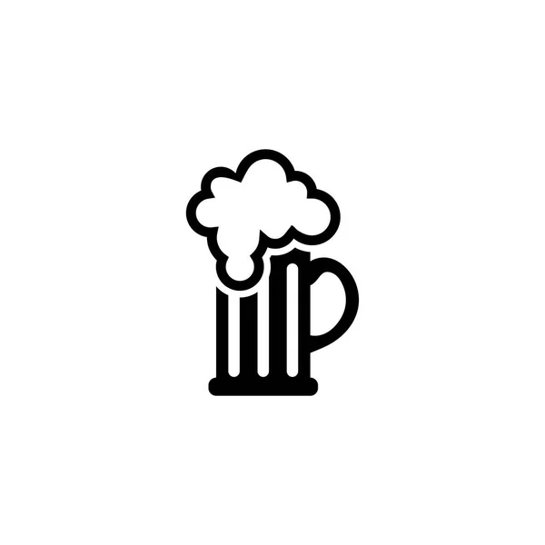 Пиво скляна плоска векторна іконка — стоковий вектор