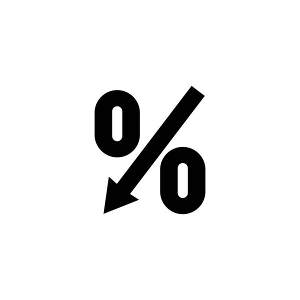 Percent down Arrow Flat Vector Icon