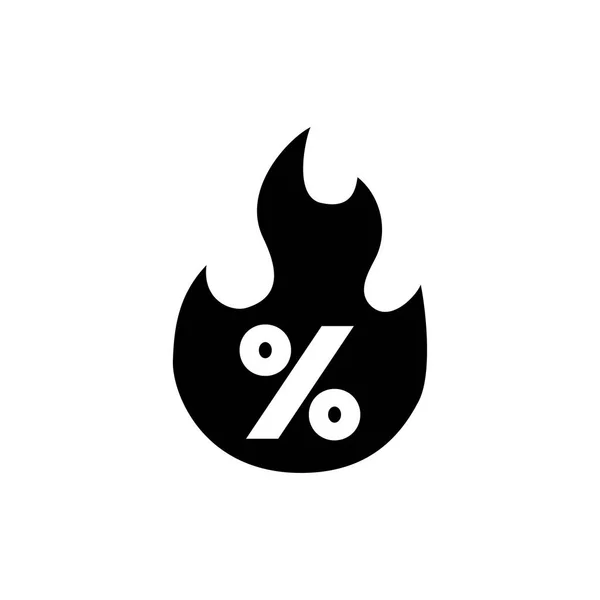 Продажа Скидка Горячие цены Пожар плоский вектор икона — стоковый вектор