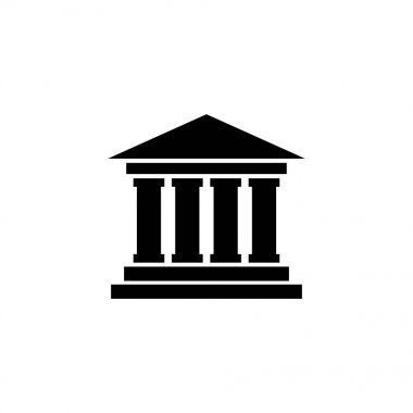 Mahkemesi Binası düz vektör simgesi