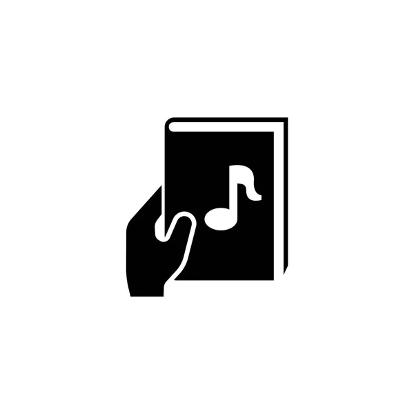Áudio Livro com mão plana vetor ícone — Vetor de Stock