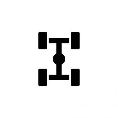 Kasa araba süspansiyon düz vektör simgesi